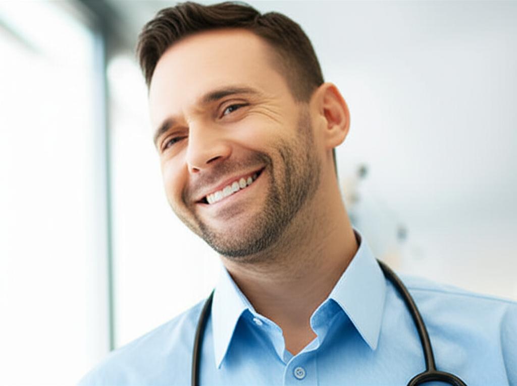 man looking relieved and happy after solving health problem