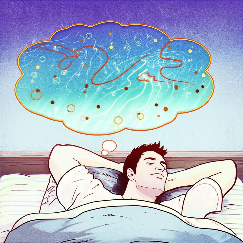 illustration of a man sleeping peacefully and feeling energetic