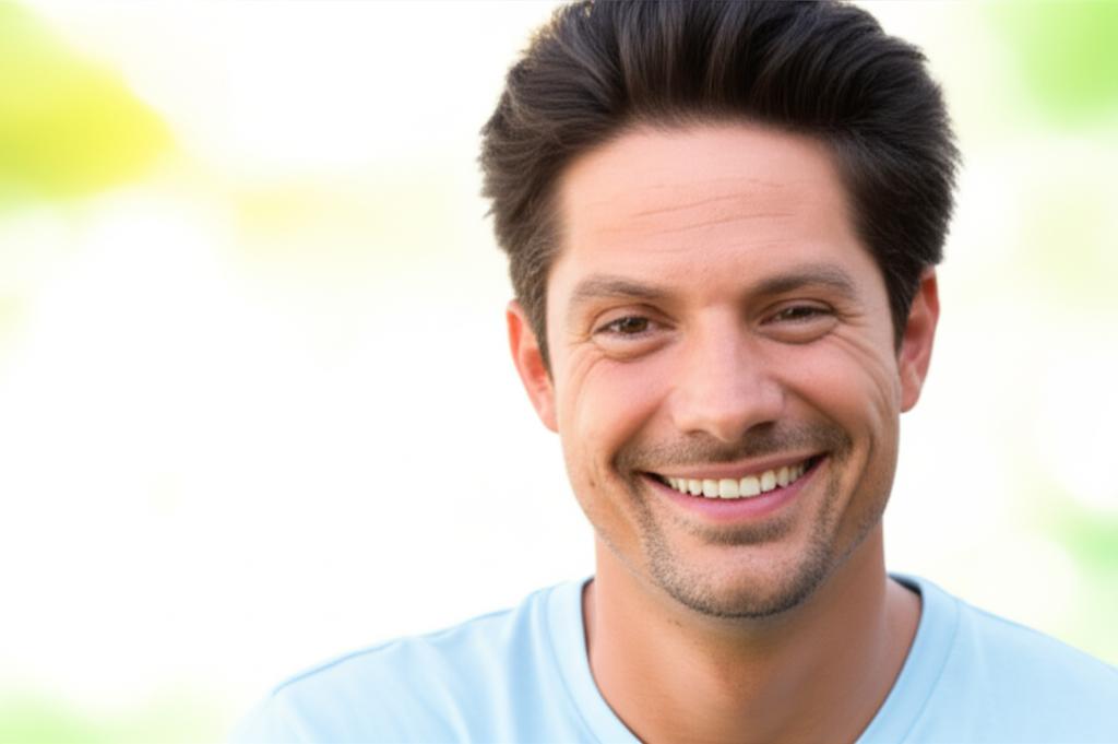 Happy man smiling and looking confident