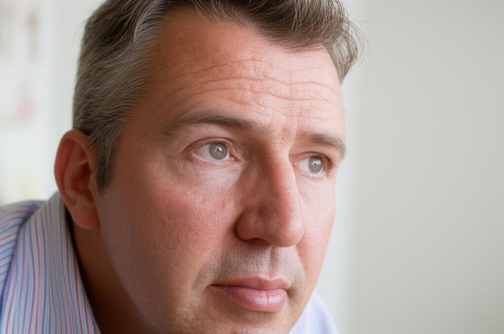 Man looking thoughtful, concerned about health and intimacy